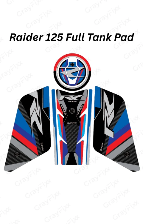 Raider 125 Full Tank Pad with Knee Pad | Full Tank Pad Compatible with Raider 125, Waterproof, Premium Finish, Pack of 1
